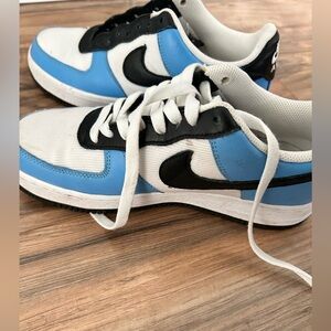 black and blue custom airforces. Size 8.5